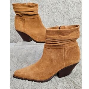 New Vince Camuto Womens Nerlinji Slouched Leather‎ Western Boots Size 7.5M